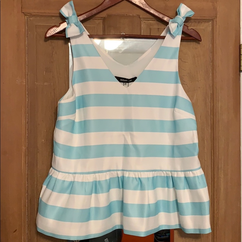 SUGAR + L!PS Bow Striped Tank (Darla Top)